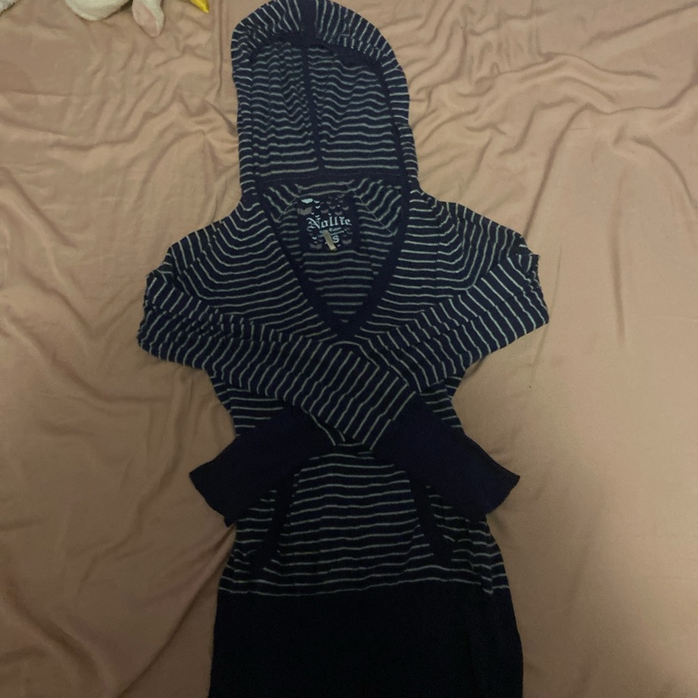 Nollie Navy and White Striped Hoodie
